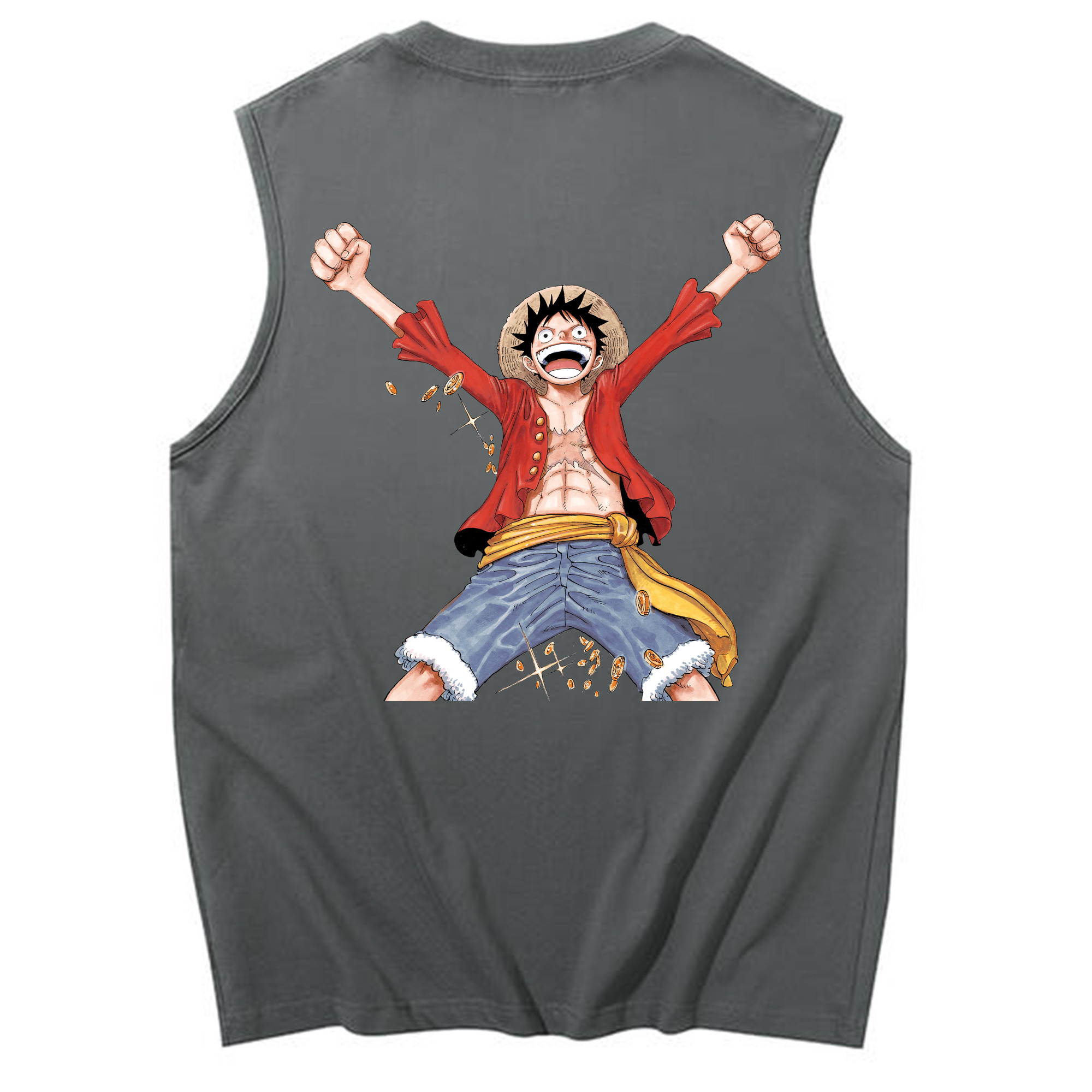 ワンピース モンキー・D・ルフィ ONE PIECE Monkey D. Luffy コットン100％タンクトップ（背面プリント）